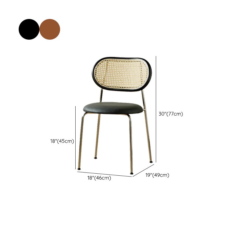 Industrial Dining Chair Leather Metal Base Dining Chair for Home Clearhalo 'Dining Chairs' 'Dining Tables & Seating' 'dining_chair' 'furn' 'furn_dining_chair' 'Furniture' 'Kitchen & Dining Furniture' 1200x1200_1fcf0279-8950-4996-a1f8-697bdff4e521