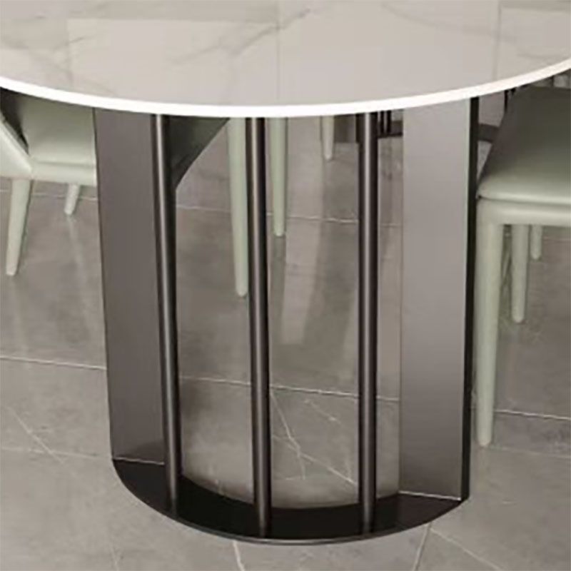 Sintered Stone Top Table with Double Pedestal Modern White Table for Restaurant Clearhalo 'Dining Tables & Seating' 'Dining Tables' 'dining_table' 'furn' 'furn_dining_table' 'Furniture' 'furniture_dining_table' 'Kitchen & Dining Furniture' 'kitchen' 'kitchen_dining_table' 1200x1200_1fcf61b0-5199-48e3-9c27-09607b9c5dc1