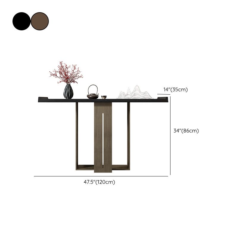 Rectangle Modern Console Table Brown/Black Wood Console Sofa Table Clearhalo 'Console Tables' 'console_tables' 'Entry & Mudroom Furniture' 'furn' 'furn_console_tables' 'Furniture' 1200x1200_1fd01f73-52a8-43f4-b540-793abde14f5c