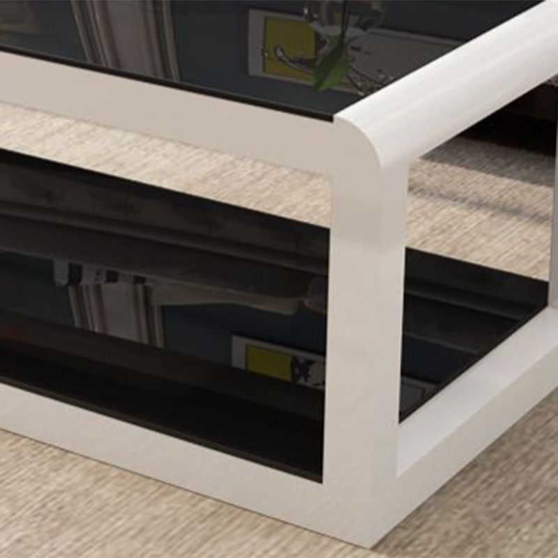 Moderner Stil runder temperierter Glas Top Metal Rahmen Basis Couchtisch