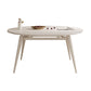 Modern Round Extendable Dining Table White Stone Tabletop with Double Drop Leaf Clearhalo 'Dining Tables & Seating' 'Dining Tables' 'dining_table' 'furn' 'furn_dining_table' 'Furniture' 'Kitchen & Dining Furniture' 1200x1200_1fd09557-e0ee-48f9-831d-1a6dab27f088