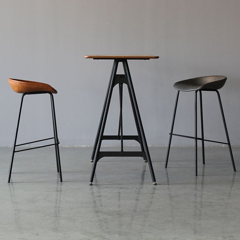 Modern Style Bar-stool PU Leather Counter Bar Stool with Metal Legs for Kitchen Clearhalo 'Bar Furniture' 'Bar Stools' 'bar_stools' 'furn' 'furn_bar_stools' 'Furniture' 'furniture_bar_stools' 'Kitchen & Dining Furniture' 1200x1200_1fd17a00-5057-4375-95c2-3dadabdee7c7