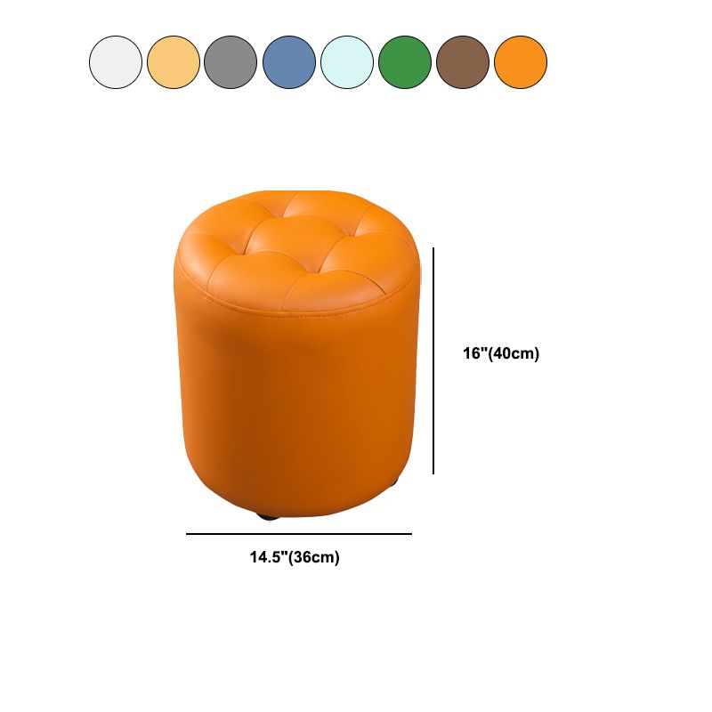 Modern Round Ottoman Solid Color Genuine Leather Tufted Pouf Ottoman Clearhalo 'furn' 'furn_ottomans_poufs' 'Furniture' 'Living Room Furniture' 'Ottomans & Poufs' 'ottomans_poufs' 1200x1200_1fd2d39e-e1a9-4990-9f4a-471f8858e145