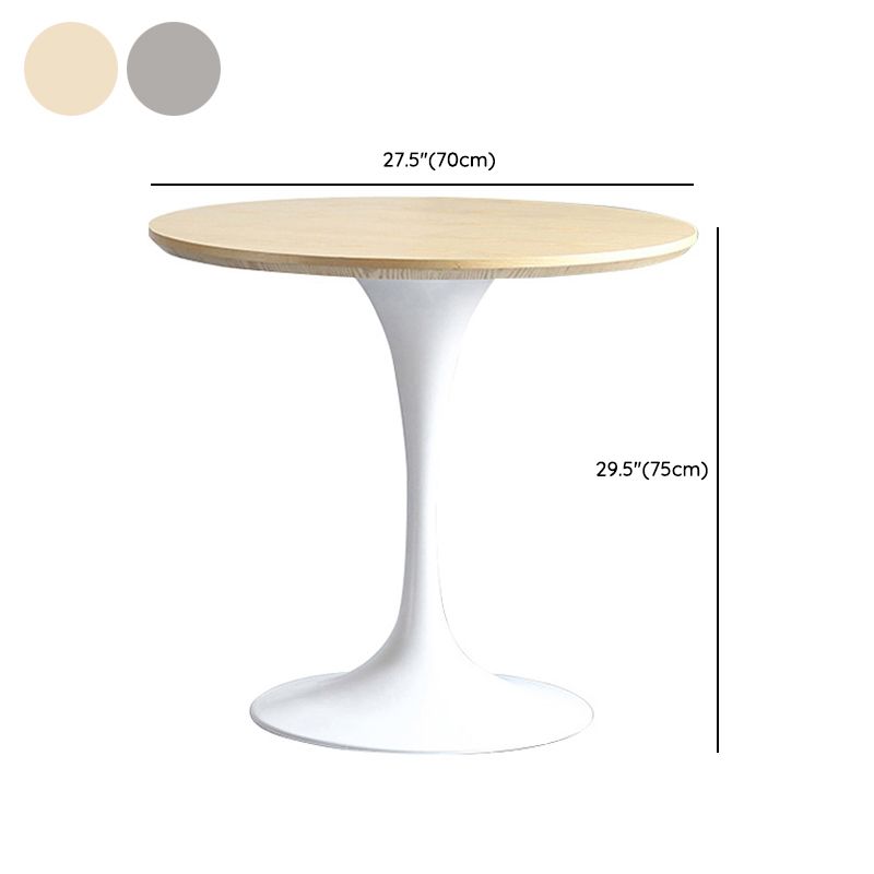 Modern Round Wood Tabletop Metal Tulip Base Dining Table for Dining Room