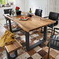 Contemporary Brown Rectangle Shape Dining Table Solid Wood Dining Table with Trestle Base Clearhalo ' dining_table' 'Dining Tables & Seating' 'Dining Tables' 'furn' 'furn_dining_table' 'Furniture' 'furniture_dining_table' 'Kitchen & Dining Furniture' 'kitchen&dining_furn' 'kitchen' 'kitchen_dining_table' 1200x1200_1fd39e80-f758-49db-ba1a-ccdb4f9b4836