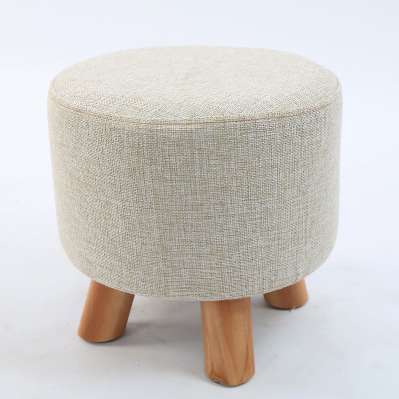 Trendy Cotton Blend Ottoman Plain Round Indoor Footstool Ottoman Clearhalo 'furn' 'furn_ottomans_poufs' 'Furniture' 'Living Room Furniture' 'Ottomans & Poufs' 'ottomans_poufs' 1200x1200_1fd3ab7a-e38b-405c-9cdf-b3446980c1f7