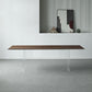 Table à manger rectangulaire moderne, Table en bois avec pieds en plastique pour la maison