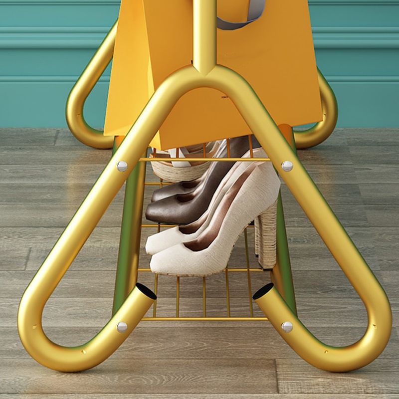 Estantería de almacenamiento de riel colgante enmarcado de metal de Glam Hall