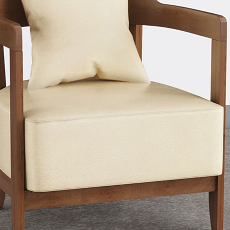 Genuine Leather Accent Armchair Basic Four Legs Pillow Back Chair Clearhalo 'Accent Chairs' 'accent_chairs' 'Chairs & Seating' 'furn' 'furn_accent_chairs' 'Furniture' 'Living Room Furniture' 1200x1200_1fd7de9f-0445-4438-9125-504d82469de6