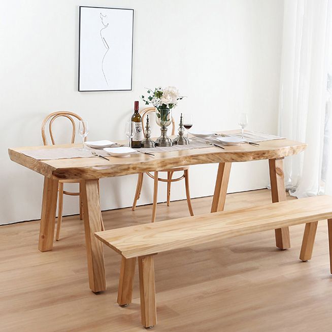 Rectangle Pine Solid Wood Table Minimalist Dining Table with 4 Legs for Restaurant Clearhalo ' dining_table' 'Dining Tables & Seating' 'Dining Tables' 'furn' 'furn_dining_table' 'Furniture' 'furniture_dining_table' 'Kitchen & Dining Furniture' 'kitchen&dining_furn' 'kitchen' 'kitchen_dining_table' 1200x1200_1fd7ed2a-04d9-4cb8-b307-29473d403f05