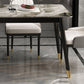 Rectangular Sintered Stone Dining Table Luxury White Furniture with Steel 4 Legs for Home Clearhalo 'Dining Tables & Seating' 'Dining Tables' 'dining_table' 'furn' 'furn_dining_table' 'Furniture' 'Kitchen & Dining Furniture' 1200x1200_1fd898f8-45a8-42ec-97b4-b050530c742e