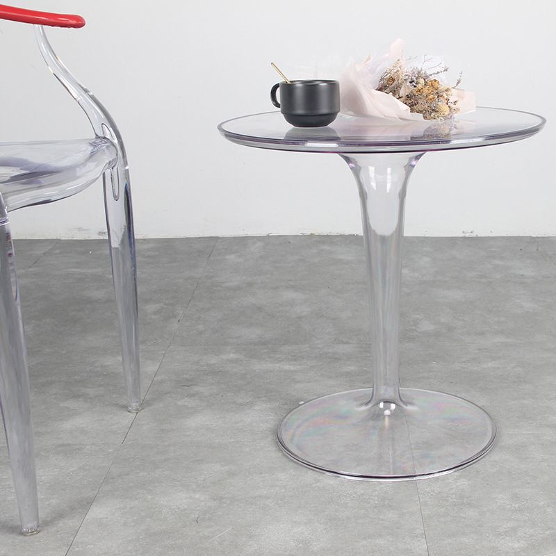 クロスベースデザインアクリル素材モダンスタイルラウンドサイドテーブル