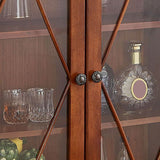 Porte di vetro moderne di metà secolo stand-legno di gomma a buffet per camera da letto