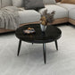 Glam Slate and Metal Coffee Table 4 Legs Round Cocktail Table