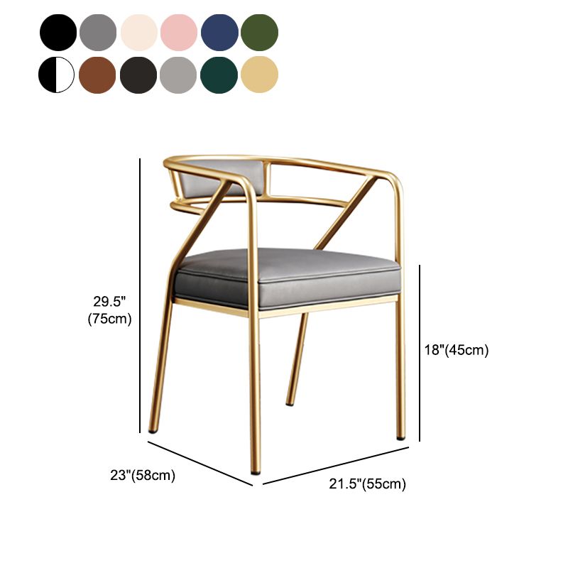 Glam Style Indoor Arm Chair Open Back 21.65" Wide Dining Chair Clearhalo 'Dining Chairs' 'Dining Tables & Seating' 'dining_chair' 'furn' 'furn_dining_chair' 'Furniture' 'furniture_dining_chair' 'Kitchen & Dining Furniture' 1200x1200_1fdd81fd-c991-4642-b630-935e954cc550