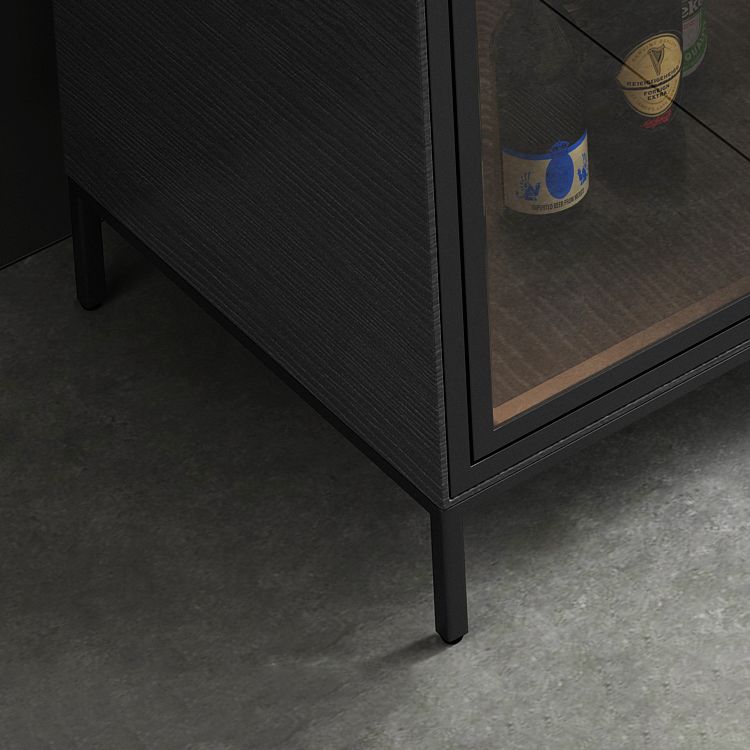 STONE BUFFET SERVER MODERNO MODERN STANTE SCHEDA STRADA DI VETRO con armadi e cassetti