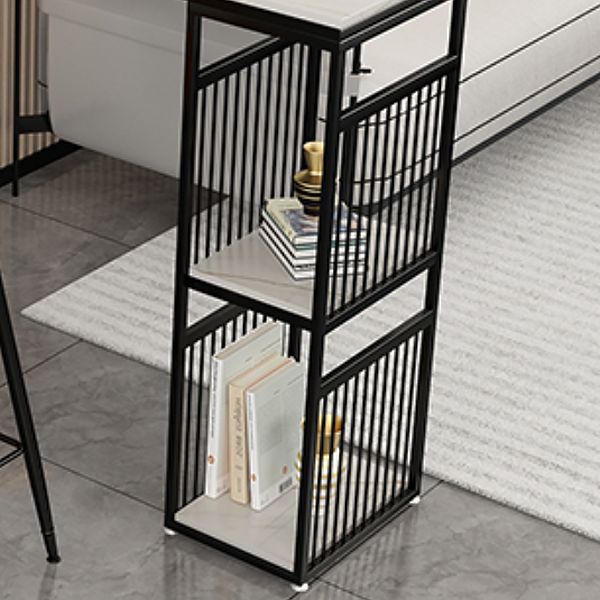 Rettangolo soggiorno da bar per pub tavolo in pietra e scrivania da bar di bistrot metallico con archiviazione