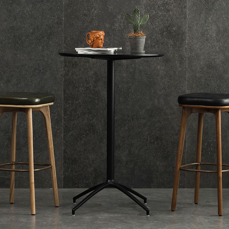 Industrial Round Bar Counter Table Dining Wooden Counter Table for Restaurant Clearhalo 'Bar Furniture' 'Bar Tables' 'bar_tables' 'Furniture' 'furniture_bar_tables' 'Kitchen & Dining Furniture' 1200x1200_1fde15a5-ba09-4c1d-8580-34a8890a9add