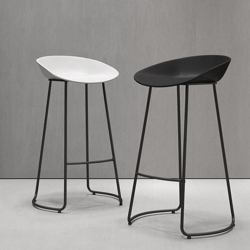 Industrial Armless Bar Stool Plastic Dining Stool with Metal Base Clearhalo 'Bar Furniture' 'Bar Stools' 'bar_stools' 'furn' 'furn_bar_stools' 'Furniture' 'Kitchen & Dining Furniture' 1200x1200_1fdf3b86-5c9b-4e9c-bbfb-09427640c3ea