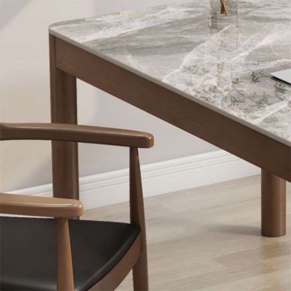 Rectangular Shaped Office Desk 4 Legs Writing Desk in Brown for Home Clearhalo 'furn' 'furn_office_desk' 'Furniture' 'Office Desks' 'Office Furniture' 'office_desk' 1200x1200_1fdfeda3-8914-4d94-9269-abed629fb46e