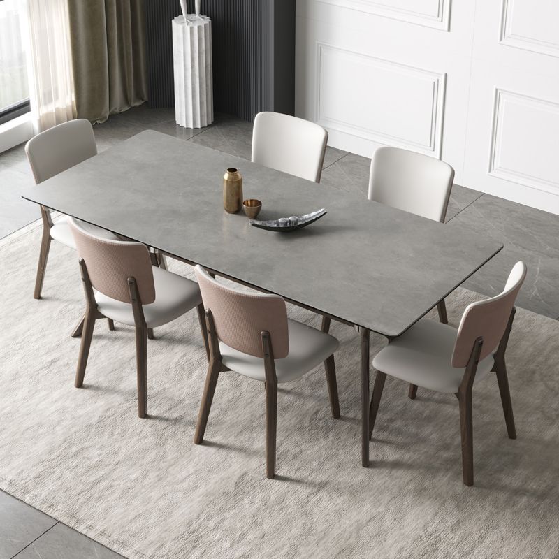 Nordic 1/4/5/7 Pieces Furniture Rectangle Stone Dining Table Set for Kitchen Clearhalo 'Dining Room Sets' 'Dining Tables & Seating' 'dining_room_set' 'furn' 'furn_dining_room_set' 'Furniture' 'Kitchen & Dining Furniture' 1200x1200_1fdffa54-557c-4fa3-ac4c-871f9b2b32f7