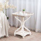 Rustic Side Table Solid Wood 4 Legs Distressed Living Room End Table