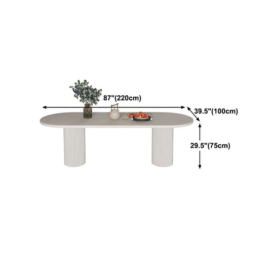 Stone Top Dining Table Modern Double Pedestal Dining Table for Kitchen Clearhalo 'Dining Tables & Seating' 'Dining Tables' 'dining_table' 'furn' 'furn_dining_table' 'Furniture' 'Kitchen & Dining Furniture' 1200x1200_1fe095c7-903d-47ab-ad0d-c3940b031d66