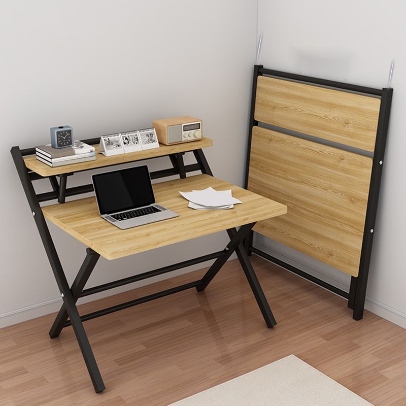 Rectangular Folding Home Writing Desk Trestle Steel Base Office Desk Clearhalo 'furn' 'furn_office_desk' 'Furniture' 'Office Desks' 'Office Furniture' 'office_desk' 1200x1200_1fe10d48-c66a-41dc-a39c-5b1fc1267374