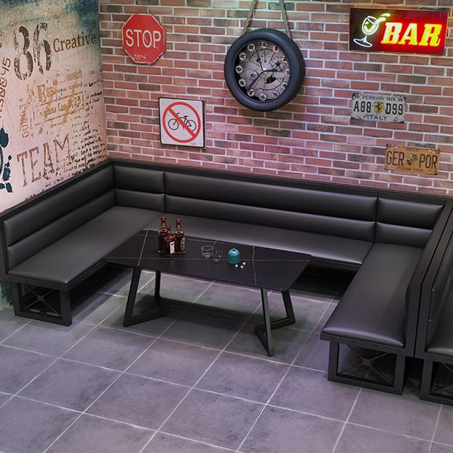 Industrial Sintered Stone Dining Table Black Table with Black Frame for Dining Room Clearhalo ' dining_table' 'Dining Tables & Seating' 'Dining Tables' 'furn' 'furn_dining_table' 'Furniture' 'furniture_dining_table' 'Kitchen & Dining Furniture' 'kitchen&dining_furn' 'kitchen' 'kitchen_dining_table' 1200x1200_1fe13e01-0e73-492d-952f-18441cd4d3a2