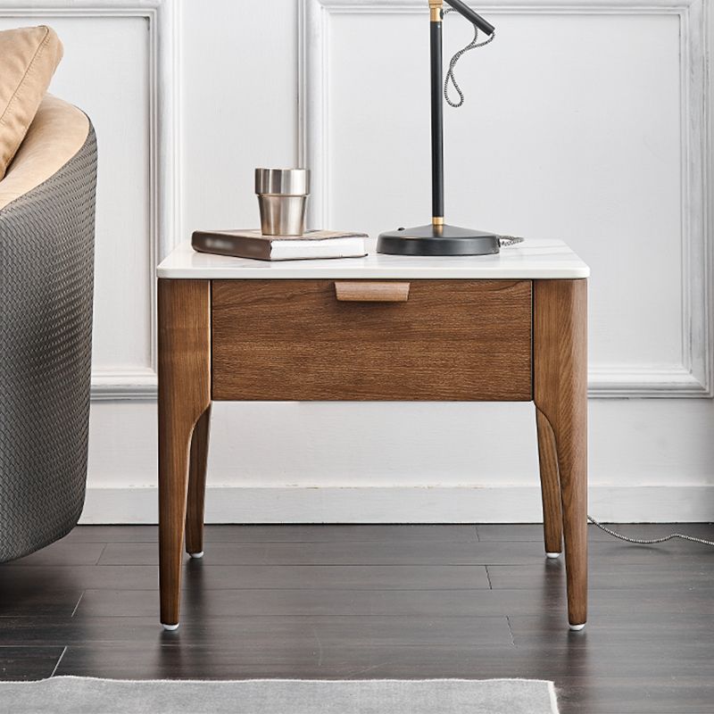 Square Solid Wood 4 Legs End Table Modern Brown/Black Side Table with Storage Clearhalo 'Coffee & Accent Tables' 'End & Side Tables' 'end_side_table' 'end_side_tables' 'furn' 'furn_end_side_tables' 'Furniture' 'furniture_end_side_table' 'Living Room Furniture' 1200x1200_1fe16806-8ba9-4dce-9aba-ab6e5ff9b70a