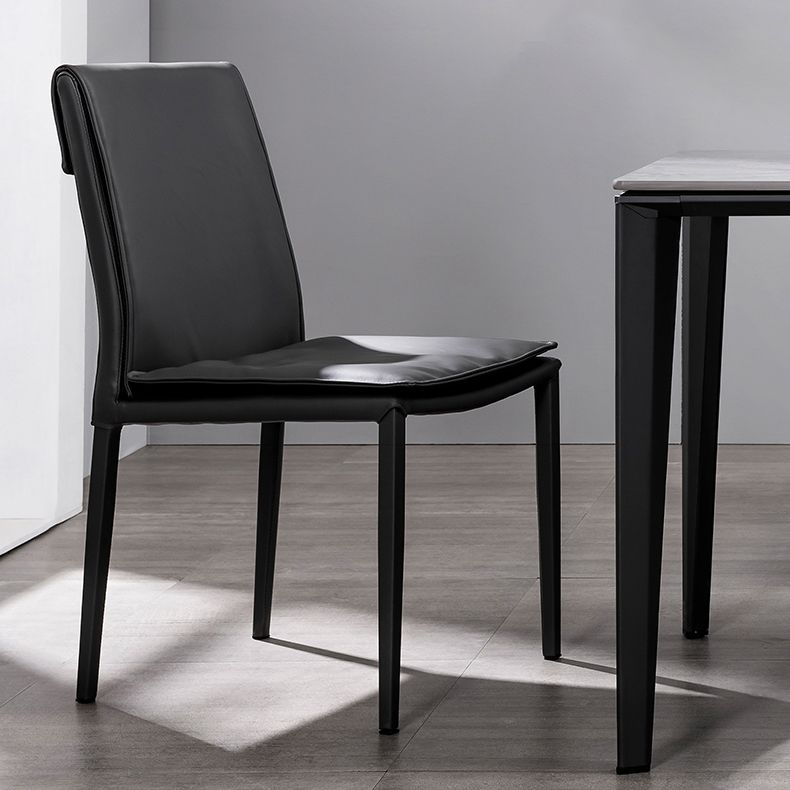 Modern Indoor-Outdoor Dining Room Chairs Leather Dining Armless Chairs (Set of 2) Clearhalo ' kitchen&dining_furn' 'Dining Chairs' 'Dining Tables & Seating' 'dining_chair' 'furn' 'furn_dining_chair' 'Furniture' 'furniture_dining_chair' 'Kitchen & Dining Furniture' 'kitchen' 1200x1200_1fe32186-41cf-48ae-8a91-b9e8c5d00923