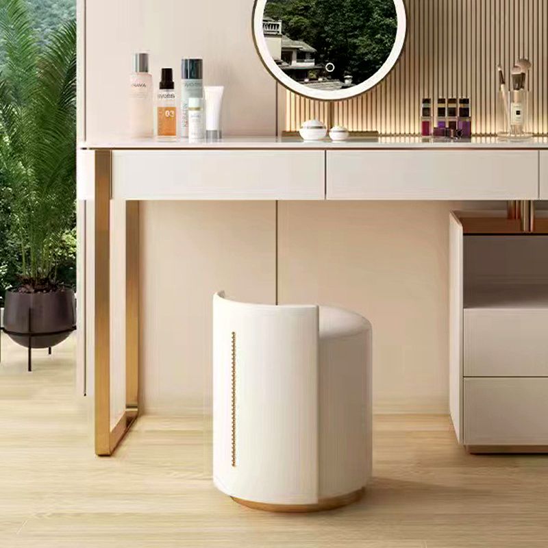 Glam weißes Make-up Eitelkeit mit 4 Lagerschubladen Holz Waschtisch, 15,74 "breit