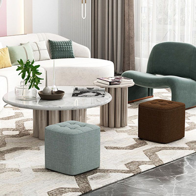Solid Color Fabric Standard Stool Modern Simple Square Upholstered Stool Clearhalo 'furn' 'furn_ottomans_poufs' 'Furniture' 'Living Room Furniture' 'Ottomans & Poufs' 'ottomans_poufs' 1200x1200_1fe4452f-9258-4e13-85d3-a525322fa5fc
