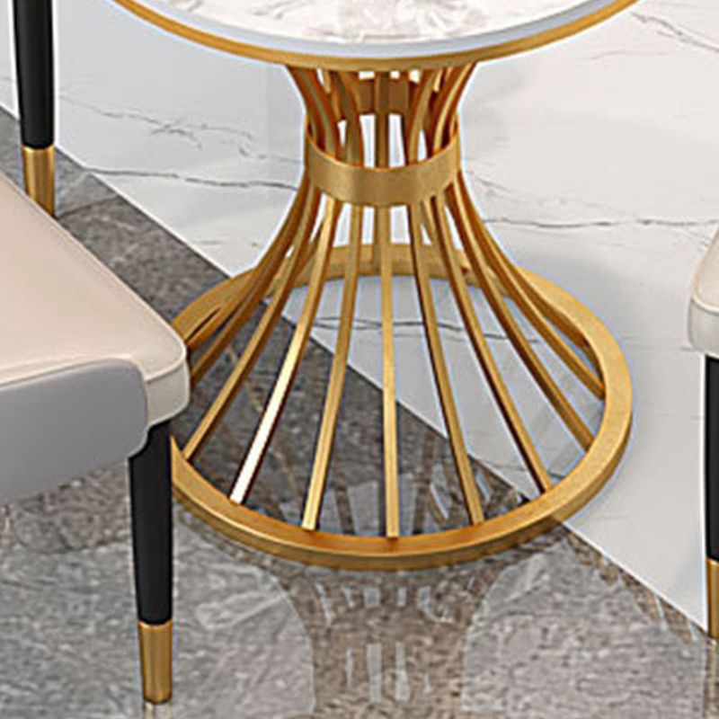 Contemporary Dining Table with Metal Pedestal Base White Top Table for Home Clearhalo 'Dining Tables & Seating' 'Dining Tables' 'dining_table' 'furn' 'furn_dining_table' 'Furniture' 'Kitchen & Dining Furniture' 1200x1200_1fe47f86-5cee-47d7-b678-e76ad2784cdc