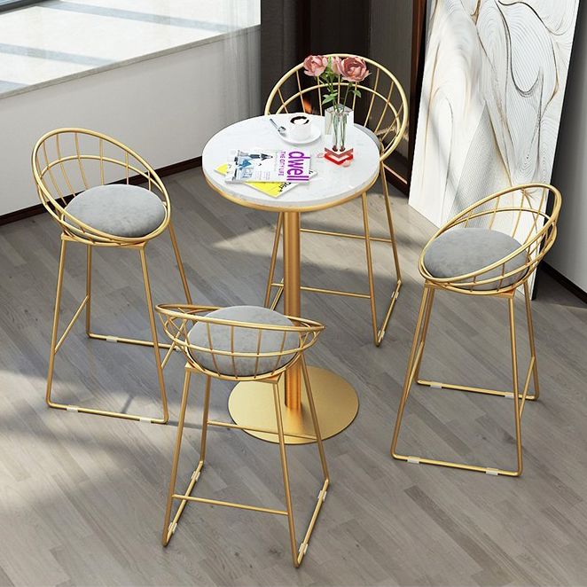 1/5 Pieces Glam Round Bar Table Set Bistro Set with White Faux Marble Top Clearhalo 'Bar Furniture' 'furn' 'furn_home_bar_bar_sets' 'Furniture' 'Home Bars & Bar Sets' 'home_bar_bar_sets' 'Kitchen & Dining Furniture' 1200x1200_1fe4d429-52a2-4962-957a-6fd54ccfaece