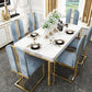 Stone Top Dining Table Traditional Luxury Rectangle Table with 4 Legs