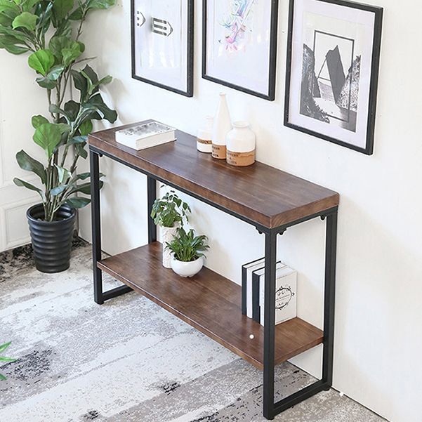 Tavolo di accento per console di finitura antica di divano console moderna di metà secolo