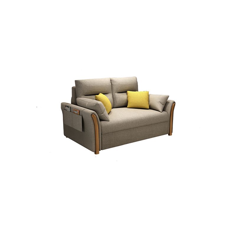 Cama de sofá de brazo acampanado de mezcla de algodón contemporánea con almohadas