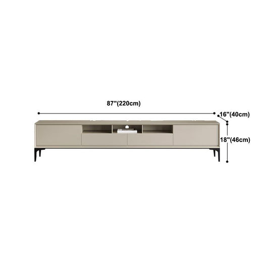 Modern Stone & Wood TV stand 18.11 "H 3/4-Drawer TV con scaffali