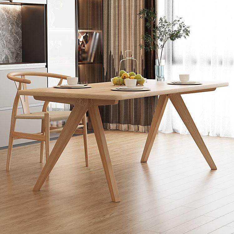 Modern Beige Dinette Set 1/2/4/5 Pieces Rectangle Ash Wood Dining Table Set Clearhalo 'Dining Room Sets' 'Dining Tables & Seating' 'dining_room_set' 'furn' 'furn_dining_room_set' 'Furniture' 'furniture_dining_room_set' 'Kitchen & Dining Furniture' 1200x1200_1fe69928-b6cd-4a41-953a-6c6acb4e7872