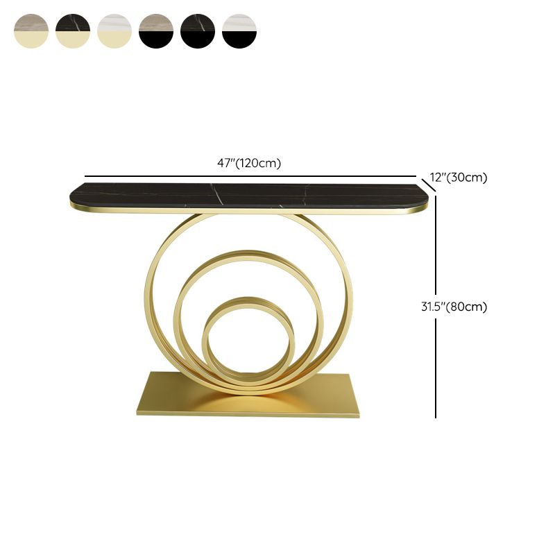 12 Inch Wide Modern Accent Table Half Moon Metal Console Table for Hall