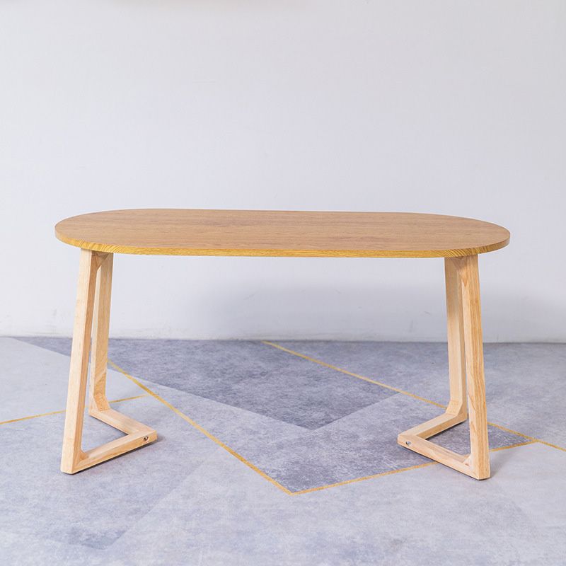 Sleigh Shaped Base Design Walnut/wood Rubber Wood Rectangular & Oval Coffee Table Clearhalo 'Coffee & Accent Tables' 'Coffee Tables' 'coffee_tables' 'furn' 'furn_coffee_tables' 'Furniture' 'furniture_coffee_tables' 'Living Room Furniture' 1200x1200_1fe93f42-9119-4581-9ff0-2157eac394b0