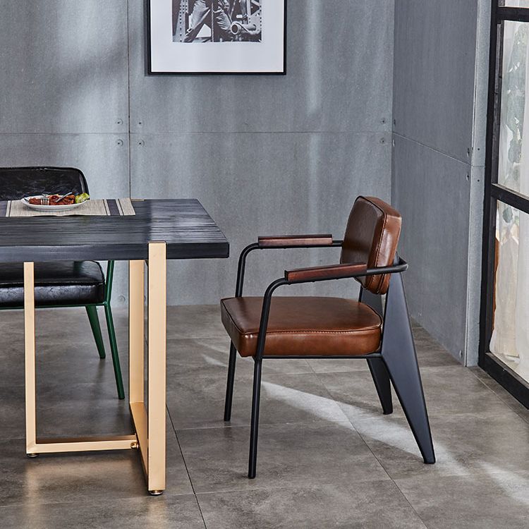 Industrial Metal Dining Room Chair Arm Open Back Dining Side Chair for Home Use Clearhalo ' kitchen&dining_furn' 'Dining Chairs' 'Dining Tables & Seating' 'dining_chair' 'furn' 'furn_dining_chair' 'Furniture' 'furniture_dining_chair' 'Kitchen & Dining Furniture' 'kitchen' 1200x1200_1feb98d4-ed7e-4e05-b8c5-cb7872f42e83