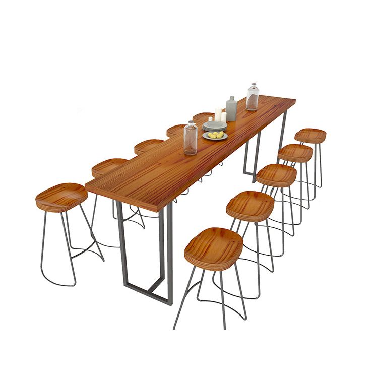 Ensemble de Table de Bar rectangulaire, Table de café moderne en bois avec tabourets de Bar, 1/11 pièces