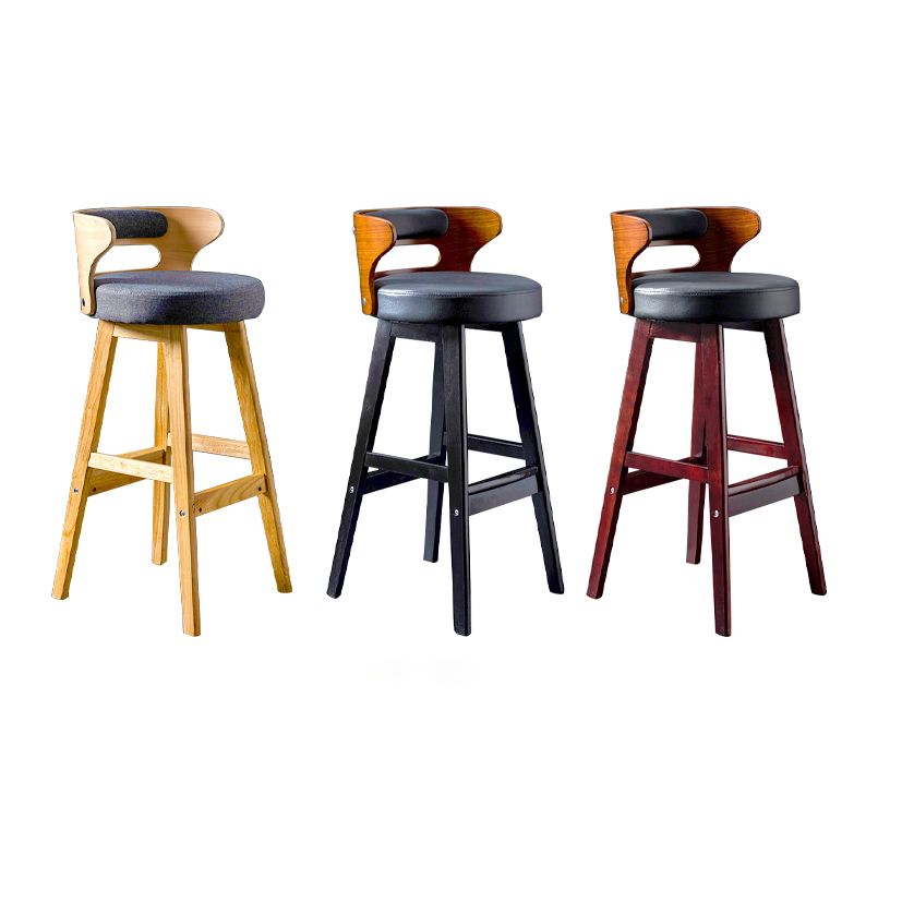 Contemporary Round Bar and Counter Stool Low Back Stool with 4 Legs Clearhalo 'Bar Furniture' 'Bar Stools' 'bar_stools' 'Furniture' 'furniture_bar_stools' 'Kitchen & Dining Furniture' 1200x1200_1fec02eb-a282-4003-8393-26346a249375