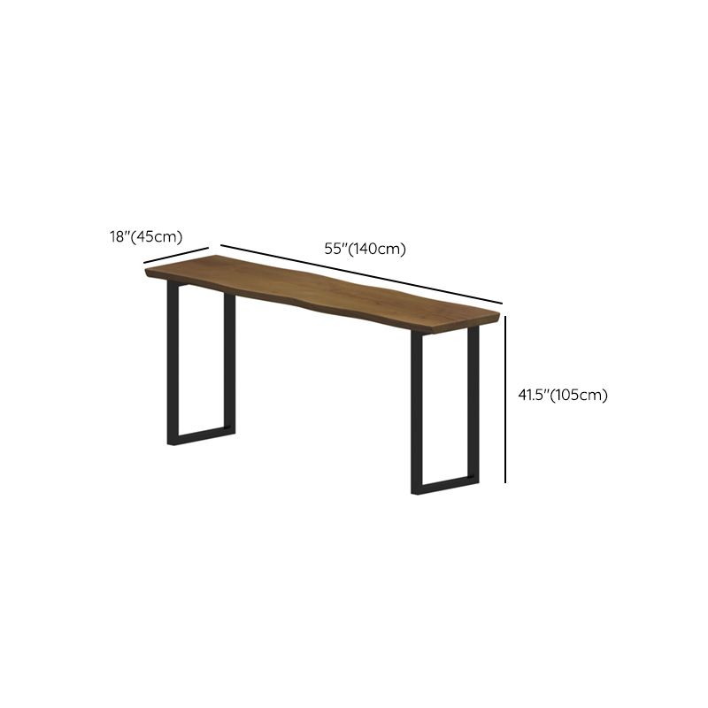 Industrial Bar Height Table Solid Wood Top Bistro Table with Sled Base