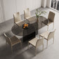 Modern Transparent Gray Glass Desktop Ellipse Dining Table for Dining Room Clearhalo 'Dining Tables & Seating' 'Dining Tables' 'dining_table' 'furn' 'furn_dining_table' 'Furniture' 'Kitchen & Dining Furniture' 1200x1200_1fed4e70-b0a2-4626-8926-ff298bf44078