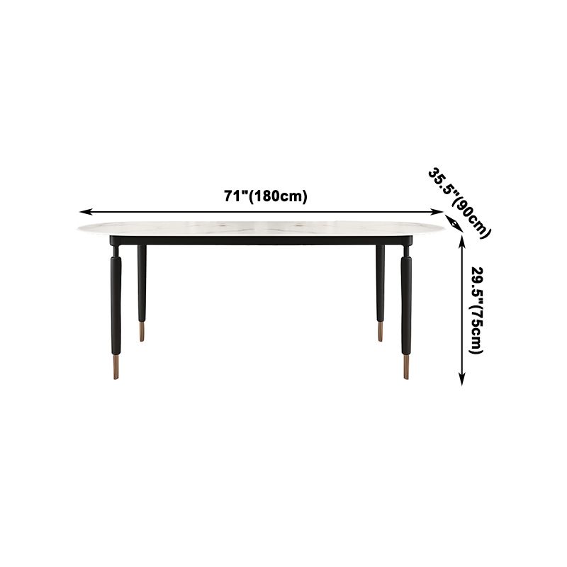 Minimalist Oval Sintered Stone Table Standard Dining Table for Kitchen Clearhalo ' dining_table' 'Dining Tables & Seating' 'Dining Tables' 'furn' 'furn_dining_table' 'Furniture' 'furniture_dining_table' 'Kitchen & Dining Furniture' 'kitchen&dining_furn' 'kitchen' 'kitchen_dining_table' 1200x1200_1fede1d1-697d-4daa-8867-67fcafa07b2c