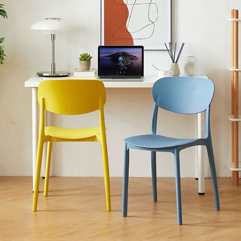Contemporary Style Stackable Chair Dining Open Back Armless Chair with Plastic Legs Clearhalo 'Dining Chairs' 'Dining Tables & Seating' 'dining_chair' 'Furniture' 'furniture_dining_chair' 'Kitchen & Dining Furniture' 1200x1200_1ff03965-5a77-405b-8ca8-3a73fb457025