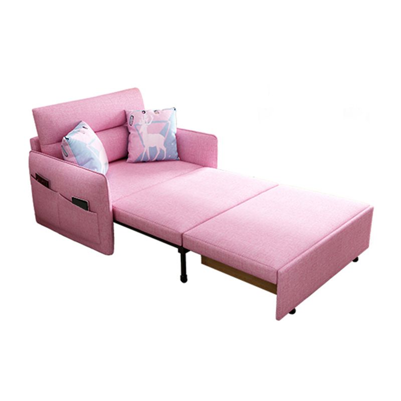 Pink Metal Daybed with Upholstered Contemporary Convertible Kids Bed Clearhalo 'furn' 'furn_futons' 'Furniture' 'Futons & Daybeds' 'Futons' 'Living Room Furniture' 1200x1200_1ff0b429-50f6-4635-a7d7-510e7b02d0ef